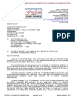 LETTER TO JACQUELYN PFURISCH, ESQ., CLERK OF LANCASTER COUNTY COURT OF COMMON PLEAS Re LETTER RECEIVED FOR SA-46-2017 of August 6, 2017