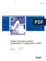 Codes of Practice Guiding Qualification of Components in NPP