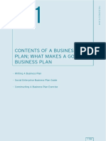 Contents of A Business Plan What Makes A Good Business Plan