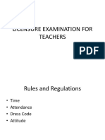 Licensure Examination For Teachers Orientation