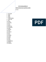 IELTS Listening Spelling List