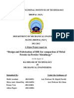 Design and Fabrication of DIE For Comp Action of Metal Powder in Powder Metallurgy