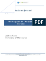 Price Signals in Two Sided Markets