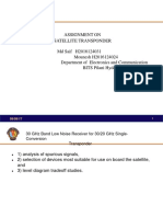 Assignment On Satellite Transponder MD Saif H2016124031 Mounesh H2016124024 Department of Electronics and Communication BITS Pilani Hyderabad Campus