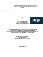 Analysis of Domestic Solid Waste Management Strategies in Tunga, Chanchaga Local Government Area, Niger State, Nigeria