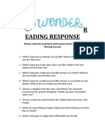 Wonder Reading Response