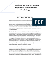 The International Declaration On Core Competences in Professional Psychology