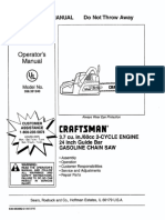 Craftsman 3.7 Cu - in 24 Inch Guide Bar Chain Saw