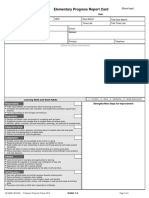 Elementary Progress Report Card Template