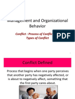 Management and Organizational Behavior: Conflict: Process of Conflict and Types of Conflict