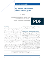 Writing Articles For Scientific Journals