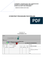 Hydrotest Procedure For Pipeline