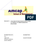 Project:-: Analysis of Telecom Sector Players According To Their Marketing Strategies