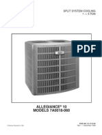 Allegiance 10 MODELS 7A0018-060: Split System Cooling 1 - 5 TON