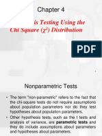 - Hypothesis Testing Using the: Chi Square (χ) Distribution