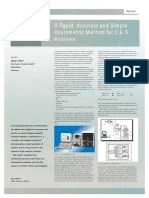 A Rapid, Accurate and Simple Coulometric Method For C and S Analysis