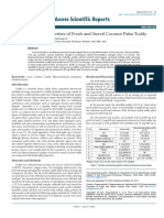 Open Access Scientific Reports: Physicochemical Properties of Fresh and Stored Coconut Palm Toddy