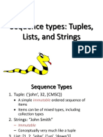 Sequence Types: Tuples, Lists, and Strings