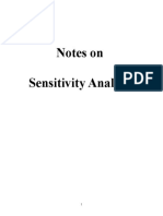 Notes On Sensitivity Analysis