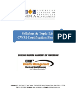 CWM Detailed Course Curriculum