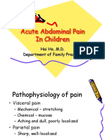 Acute Abdominal Pain in Children