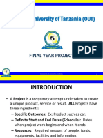 The Open University of Tanzania: Final Year Project