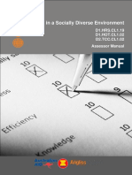 Work in A Socially Diverse Environment: D1.HRS - CL1.19 D1.HOT - CL1.02 D2.TCC - CL1.02 Assessor Manual