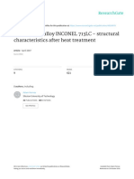 Nickel Super Alloy INCONEL 713LC - Structural Characteristics After Heat Treatment