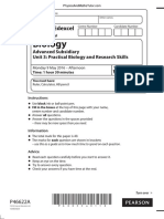 June 2016 (IAL) QP - Unit 3 Edexcel Biology