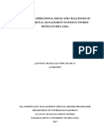 A Study On Operational Issues & Challenges of Environmental Management System in Tourist Hotels in Sri Lanka