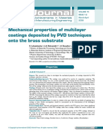 Mechanical Properties of Multilayer Coatings Deposited by PVD Techniques Onto The Brass Substrate