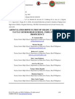 Articulated Difficulties of Grade 11 Students at Taytay Senior High School (TSHS) in English Proficiency