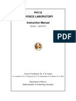 PH110 Physics Laboratory Instruction Manual: January - April 2013