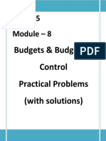 Unit 5 Module - 8: Budgets & Budgetary Control Practical Problems (With Solutions)