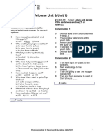 Skills Test 1B (Welcome Unit & Unit 1) : Listening