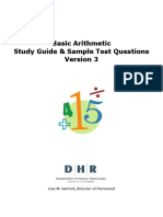 Basic Arithmetic Study Guide & Sample Test Questions: Lisa M. Garrett, Director of Personnel