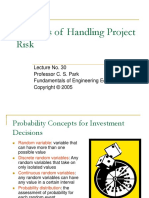 Methods of Handling Project Risk: Lecture No. 30 Professor C. S. Park Fundamentals of Engineering Economics