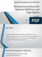 Browser Automation With Selenium Webdriver and Page Objects: Presented at Squad Colorado Meetup at Denver, Feb 09, 2016