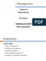 OM - Lecture 9 (Productivity)