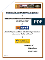 Summer Training Project REPORT: "Perception of Investors Towards Investing in Uti Mutual Fund"