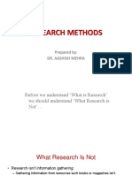 Research Methods: Prepared By: Dr. Aashish Mehra