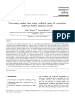 Forecasting Market Share Using Predicted Values of Competitive Behavior