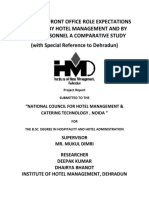 A Study On Front Office Role Expectations As Defind by Hotel Management and by Front Personnel A Comparative Study