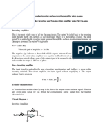 Experiment No: 1 Title: Objective: Design and Realize Inverting and Non-Inverting Amplifier Using 741 Op-Amp. Theory