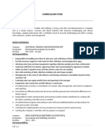 Curriculum Vitae: Personal Profile