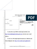 Sample Evidentiary Objections To Declaration in United States District Court