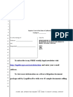 Sample Points and Authorities in Support of Request To Reduce Spousal Support in California