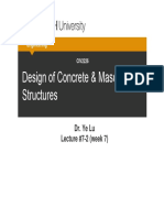 Design of Concrete & Masonry Structures: Dr. Ye Lu Lecture #7-2 (Week 7)