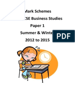 Igcse Business Paper 1 Mark Schemes 2012 To 2015