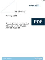 January 2015 (IAL) MS - Unit 6 Edexcel Physics A-Level